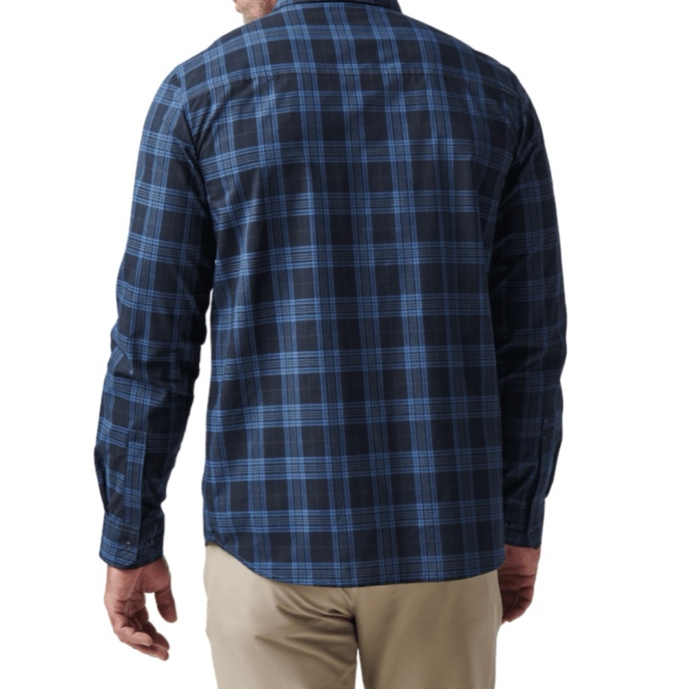 5.11 Tactical Men’s Igor Plaid Button-Down Shirt XL Blue Black Long Sleeve Snap - Picture 4 of 9